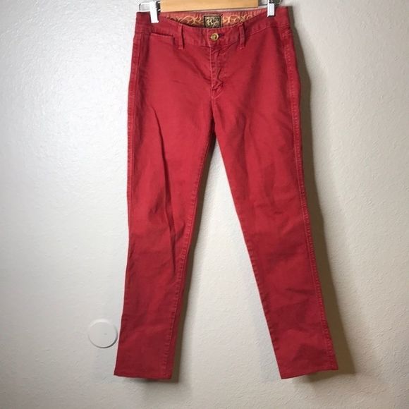 Rich & Skinny Denim - Rich & Skinny Embroidered Logo Red Jeans Rare